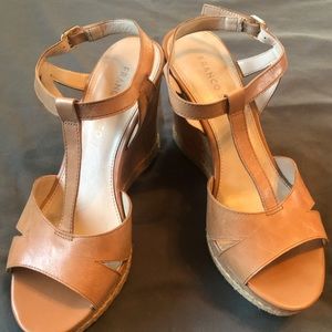 Franco Sarto nude wedges